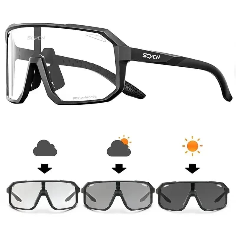 Lunettes cyclisme photochromiques unisexe - Protection UV pêche vélo sports extérieurs montagne