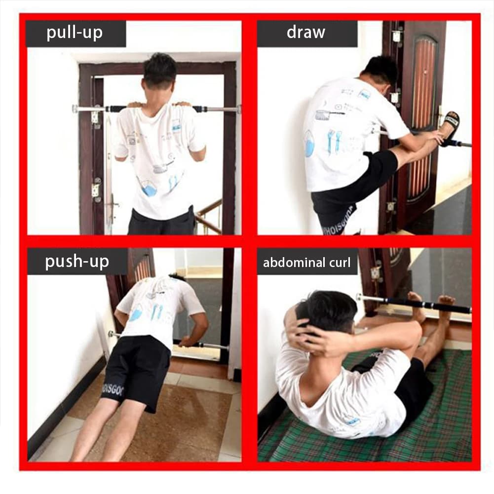 Barre de traction porte ajustable 25-33 cm - Barre fixe lourde pour entraînement force à domicile