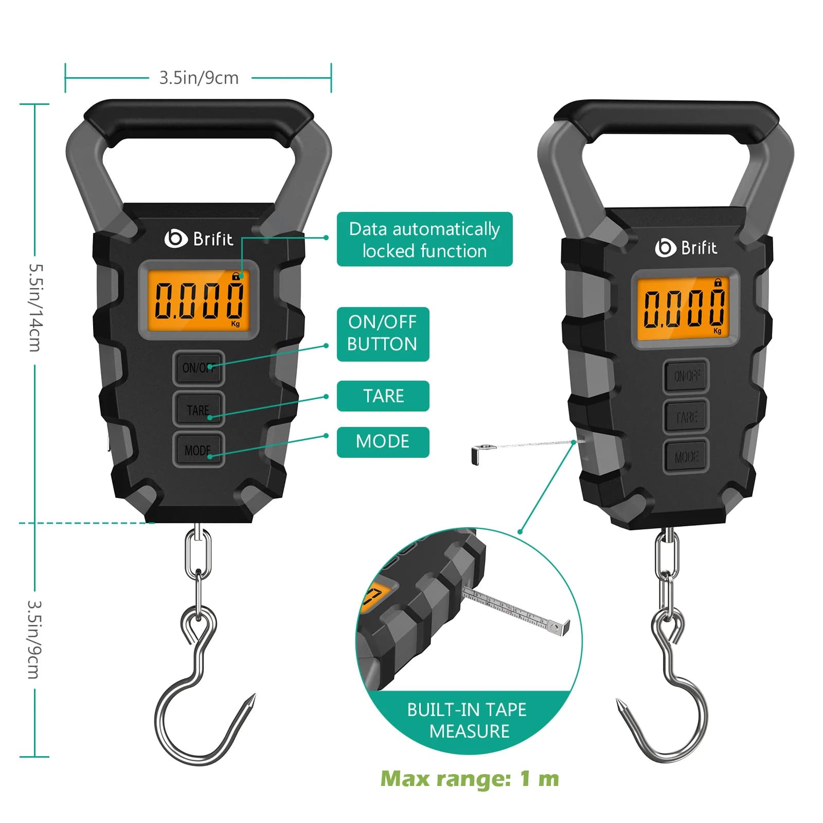 Balance pêche numérique 50kg avec règle intégrée - Pèse-électronique portable pour maison et voyages