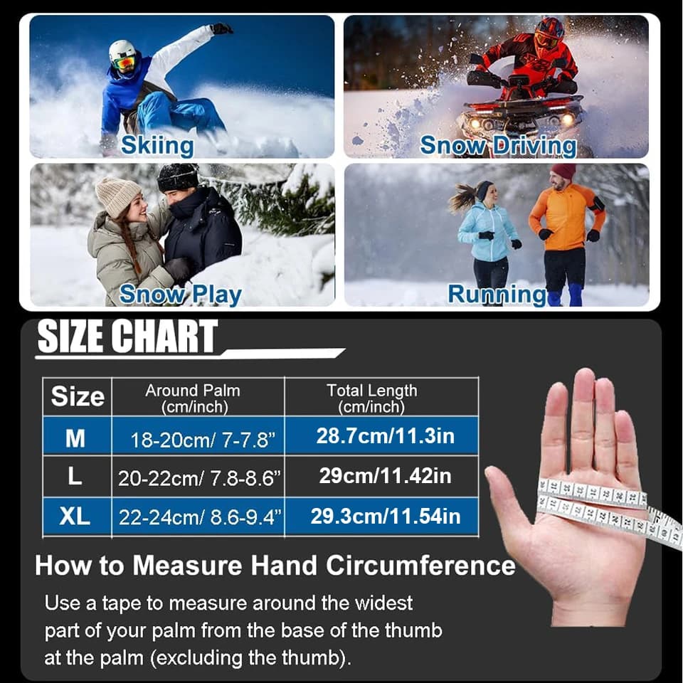 Gants GTUBIKE hiver chauds cyclisme ski résistance froid waterproof écran tactile équipement camping