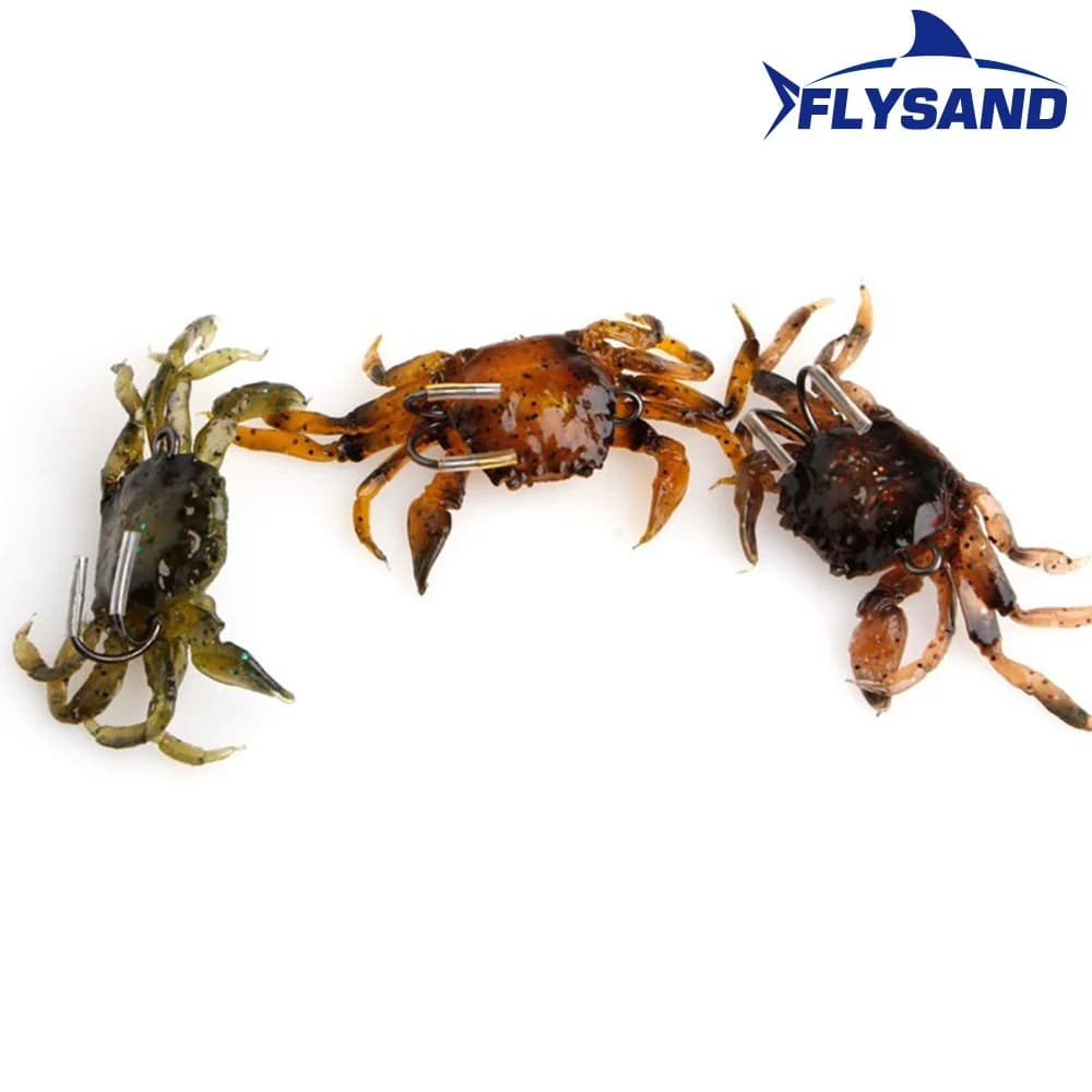 Leurre souple silicone crabe bionique appât artificiel pêche eau douce avec hameçon intégré