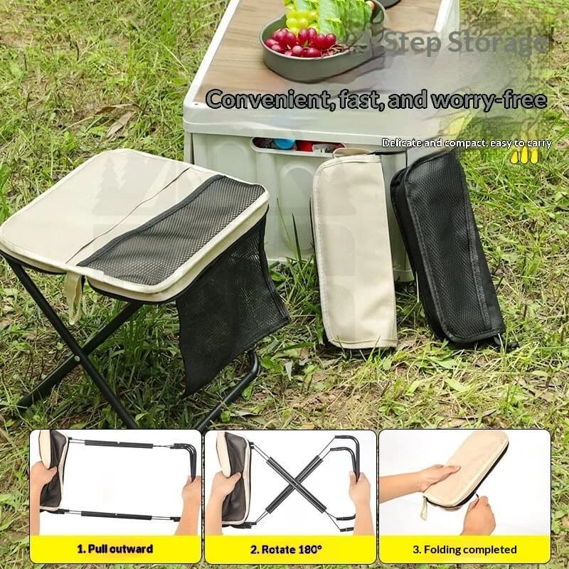 Chaise pliante de camping en bandoulière avec rangement pour randonnée, pique-nique et pêche