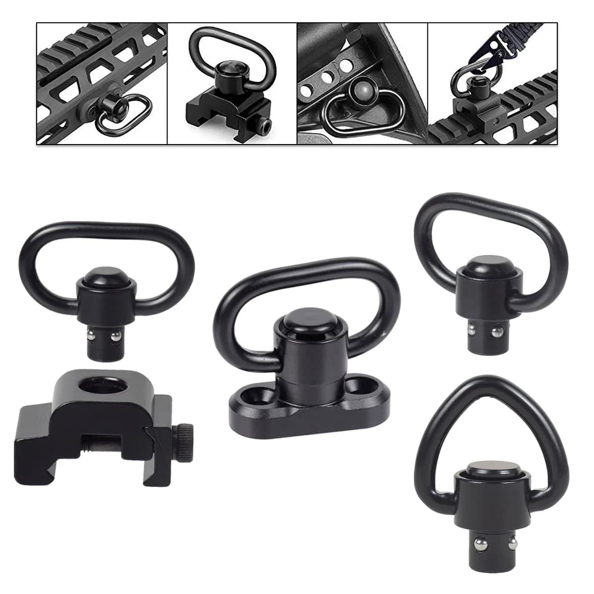 Mousqueton rapide rotatif 360° pour sangle - Accessoire pêche et chasse fixation facile 1.25"