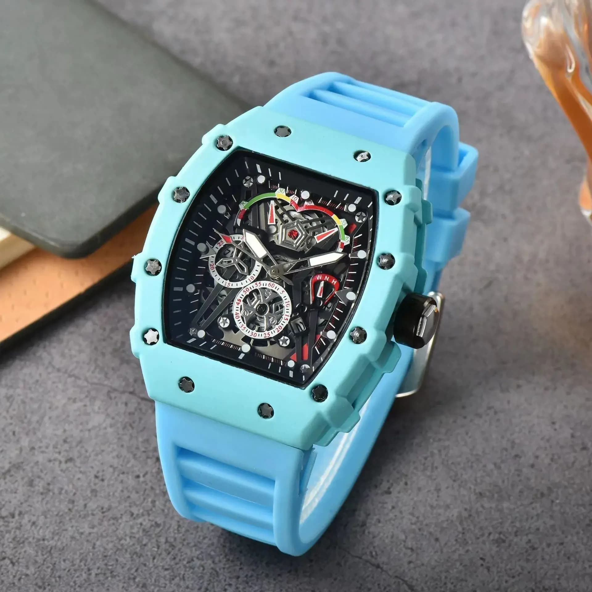 Montre homme fantôme squelette luxe quartz - Cadran transparent skull étanche tendance horlogerie masculine