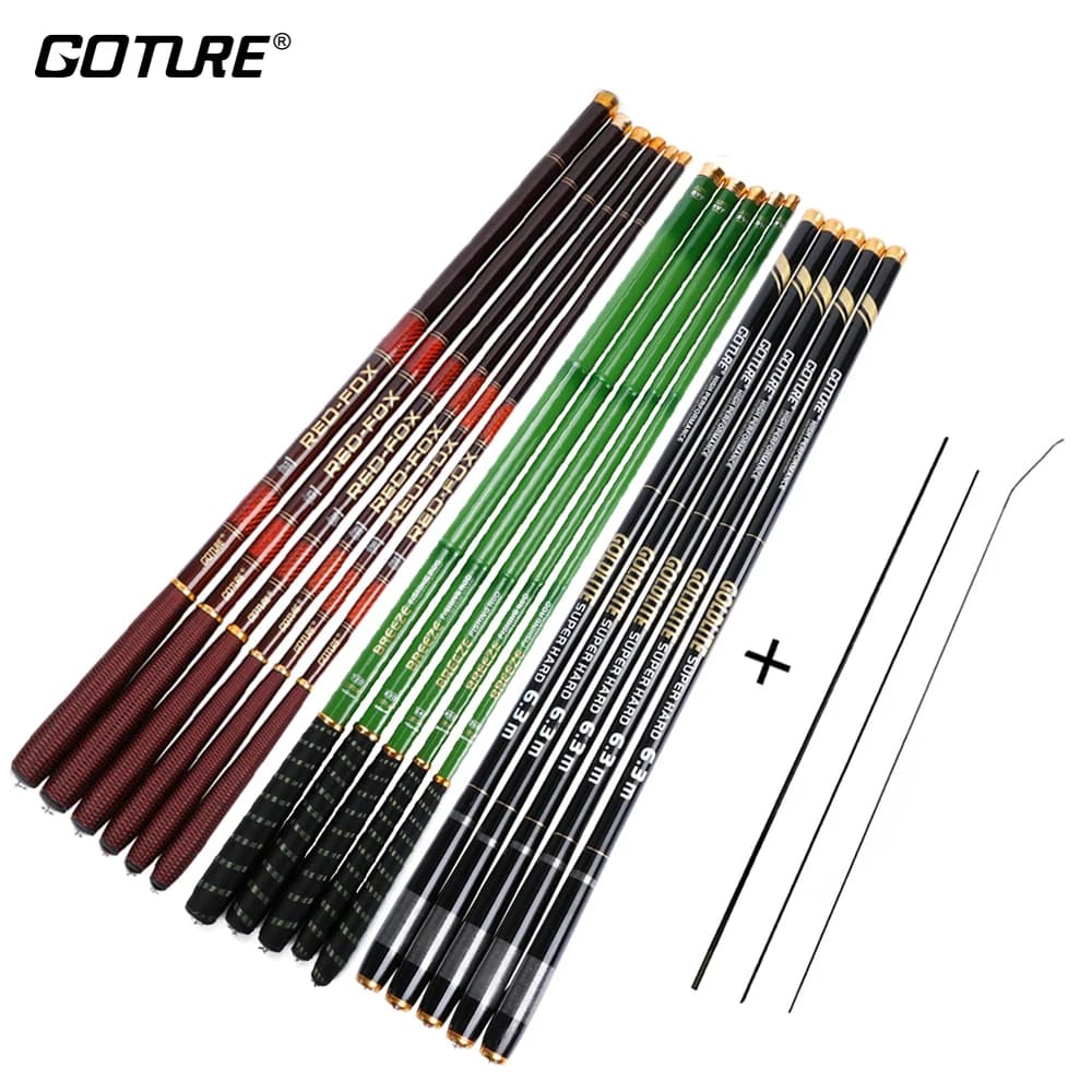 Canne télescopique carbone Goture 3-7.2m ultralégère - Pêche carpe feeder tenkara rivière voyage