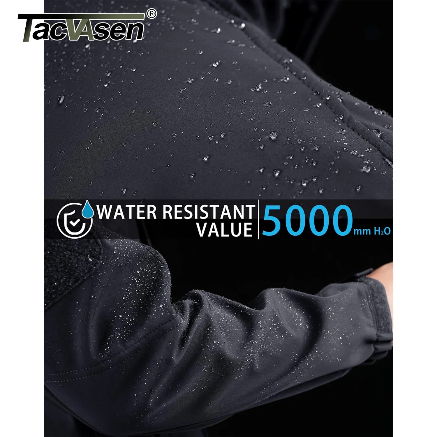 Veste softshell TACVASEN homme waterproof polaire - Veste randonnée travail coupe-vent extérieur zip complet