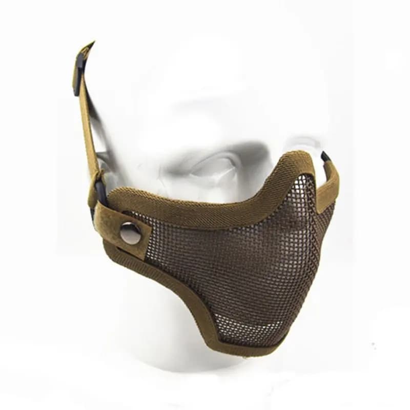 Masque facial métal mesh protection paintball airsoft pêche chasse demi-visage camouflage