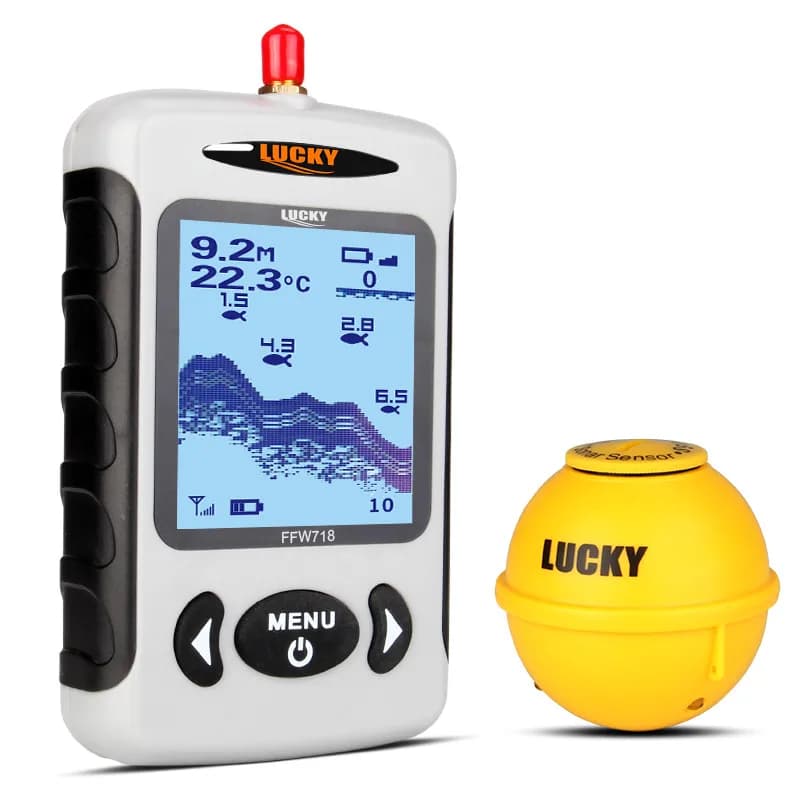 Détecteur poissons portable LuckyFFW718LA sans fil 45m/135ft sonar alarme pêche mer rivière lac