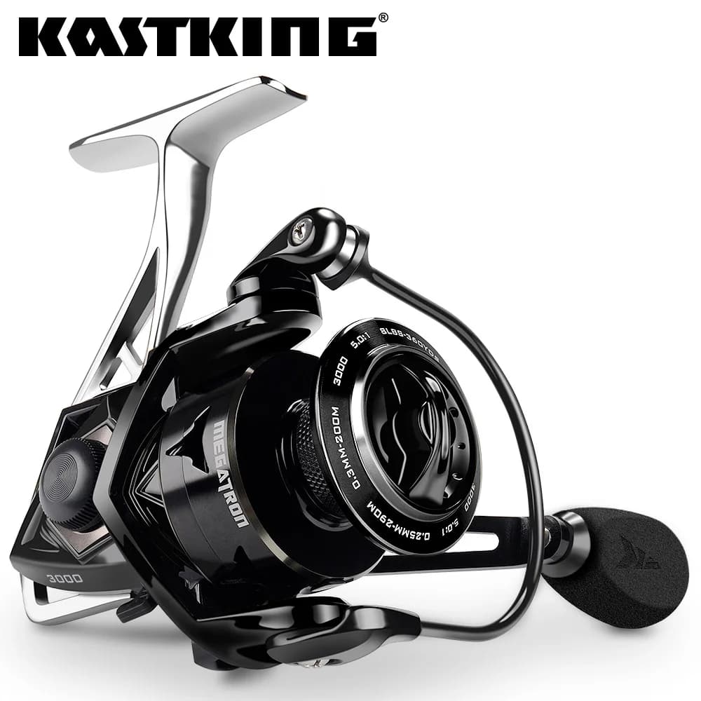 Moulinet spinning KastKing Megatron - 18kg de drag, 7+1 roulements, spool aluminium pour mer