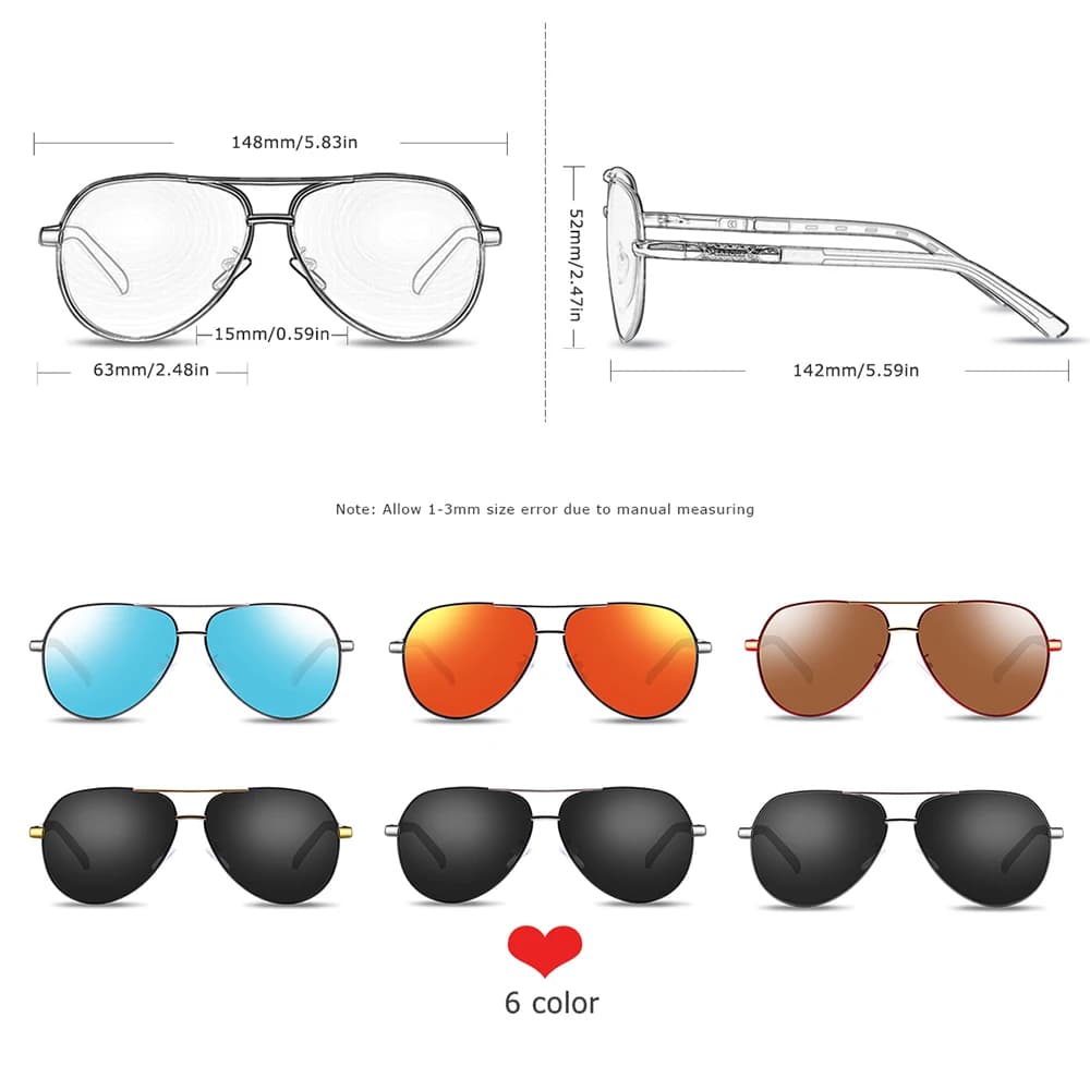 Lunettes aluminium vintage polarisées homme conduite pêche accessoires luxe montures classiques