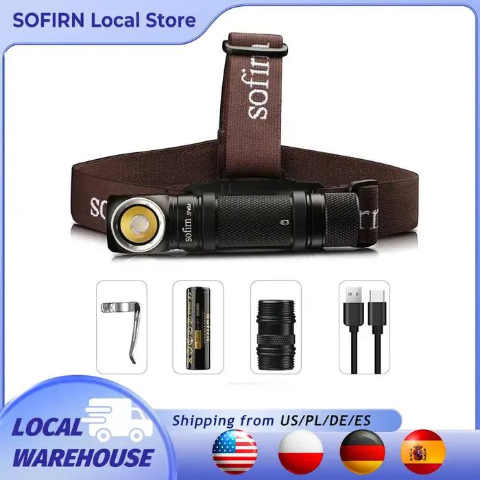 Lampe frontale Sofirn SP40A 1200lm rechargeable USB-C avec aimant pour pêche et camping