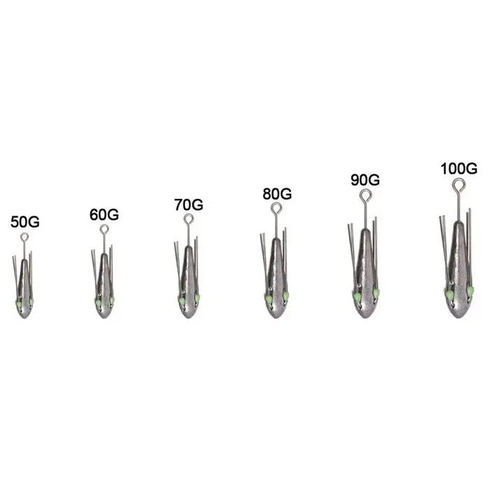 Plombs de pêche lumineux 50g-110g avec perle résistants à l'usure pour technique drop shot et connexions