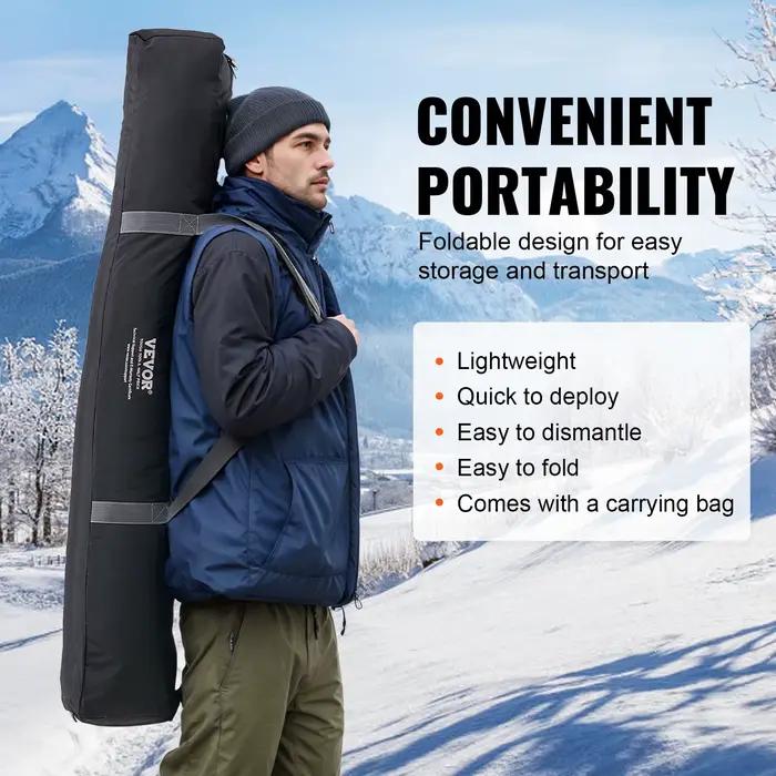 Abri de pêche sur glace portable 1-2 personnes SucceBuy pour pêche hivernale étanche