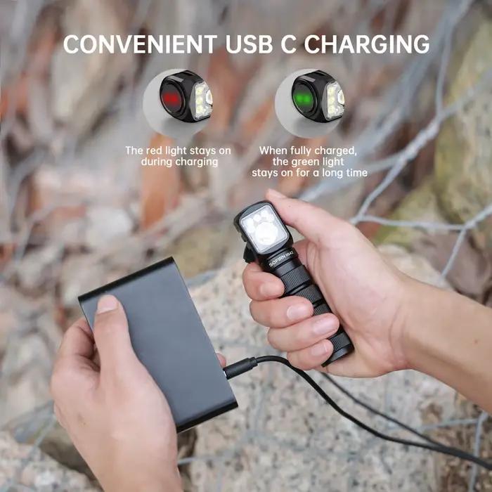 Lampe frontale Sofirn HS42 SST40 rechargeable USB-C 2100lm pour pêche nocturne et camping