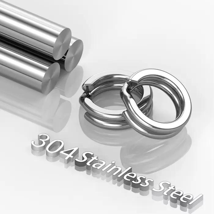 FishTrip anneaux split rings 30 à 200 pièces acier inoxydable pour leurres et hameçons