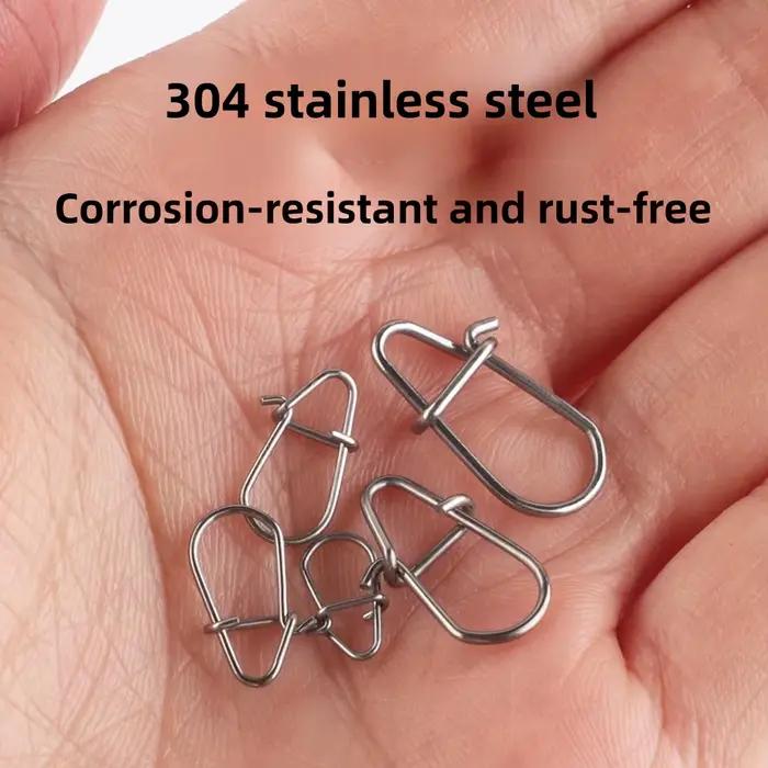 50 clips rapides en acier inoxydable pour raccords de pêche mer et eau douce