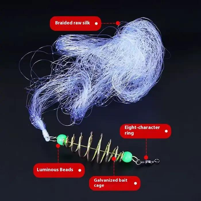 Filet de pêche jetable flottant avec système de piégeage pour captures multiples en eau douce