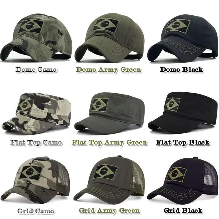 Casquette Baseball Brodée Drapeau Brésilien - Tactique Camouflage Pêche Randonnée Homme