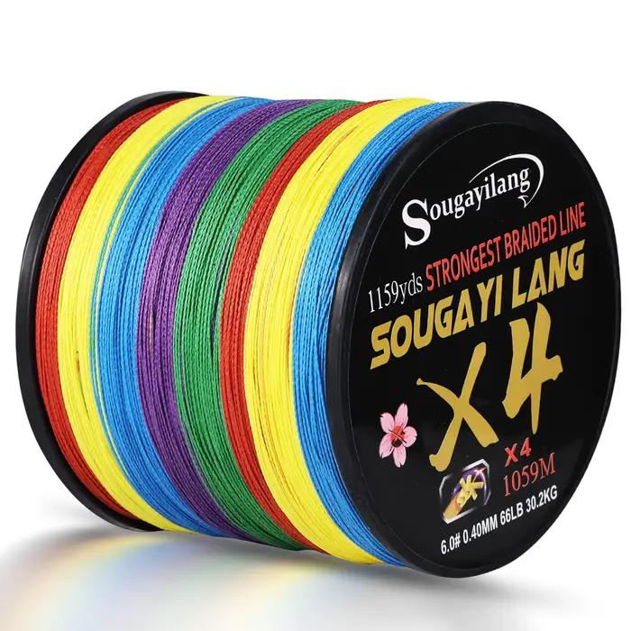 Ligne de pêche PE Sougayilang 4 brins 159M à 1059M ultra-résistante pour lac et mer multifilament