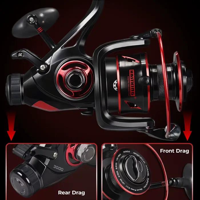 Moulinet pêche spinning KastKing Sharky Baitfeeder III - Frein carbone et roulements acier pour live liner