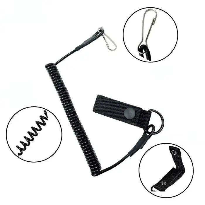 Cordon élastique tactique anti-perte sécurité ressort pêche accessoires clé lampe équipement