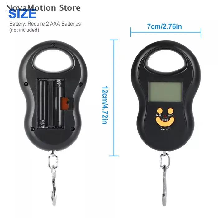 Balance noire électronique 50kg avec écran LCD rétroéclairé pour pêcheurs discrets et amoureux de la nature