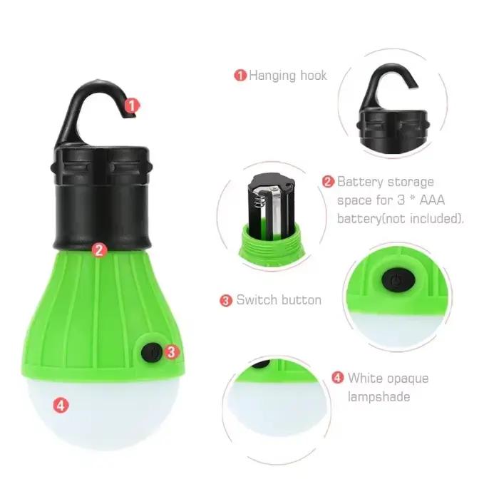 Lampe camping LED 3 lumières portable accrochage tente pêche éclairage doux extérieur équipement pratique