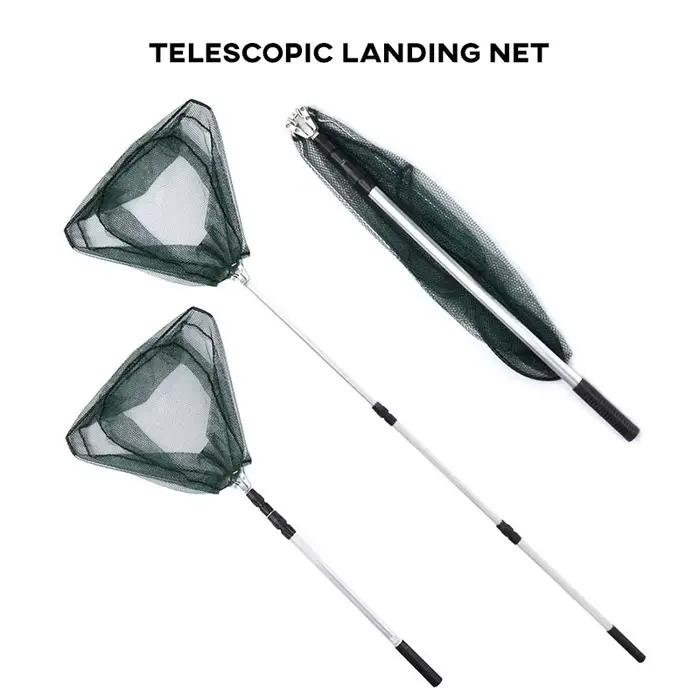 Filet de pêche télescopique aluminium 190 cm rétractable pour carpe et pêche à la mouche en mer