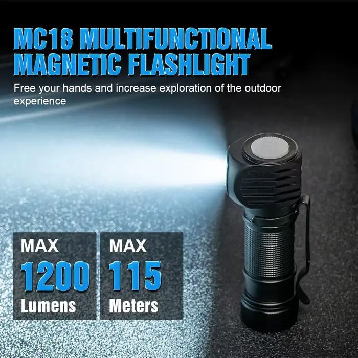Lampe frontale Trustfire Mc18 LED XP-LHI 1200lm magnétique rechargeable pour pêche technique