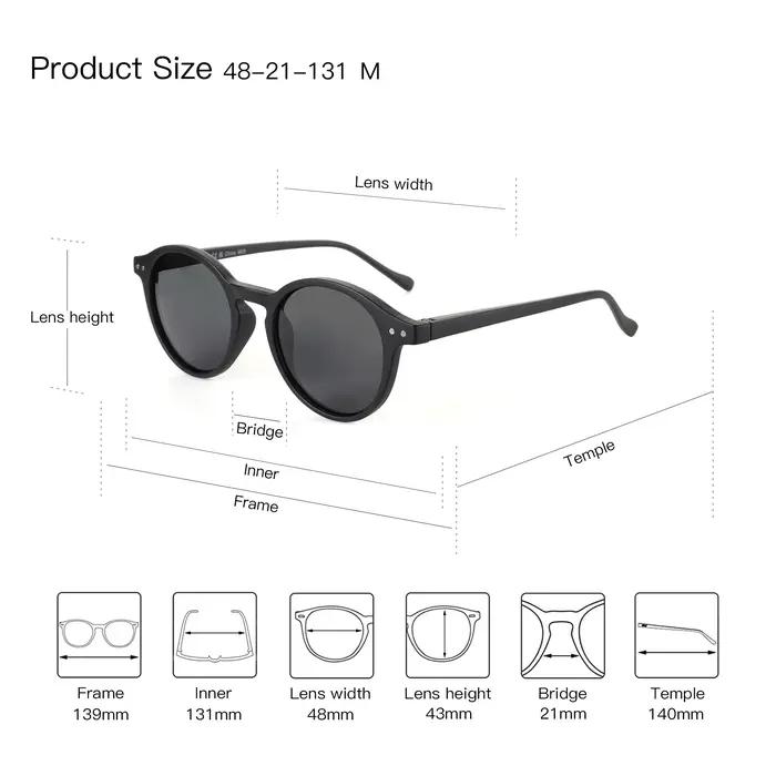 Lunettes de soleil polarisées ZENOTTIC rétro 2023-2024 pour pêche - Cadre rond vintage