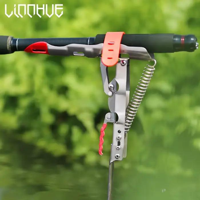 Support de canne à pêche automatique en acier inoxydable réglable et pliable avec ressort
