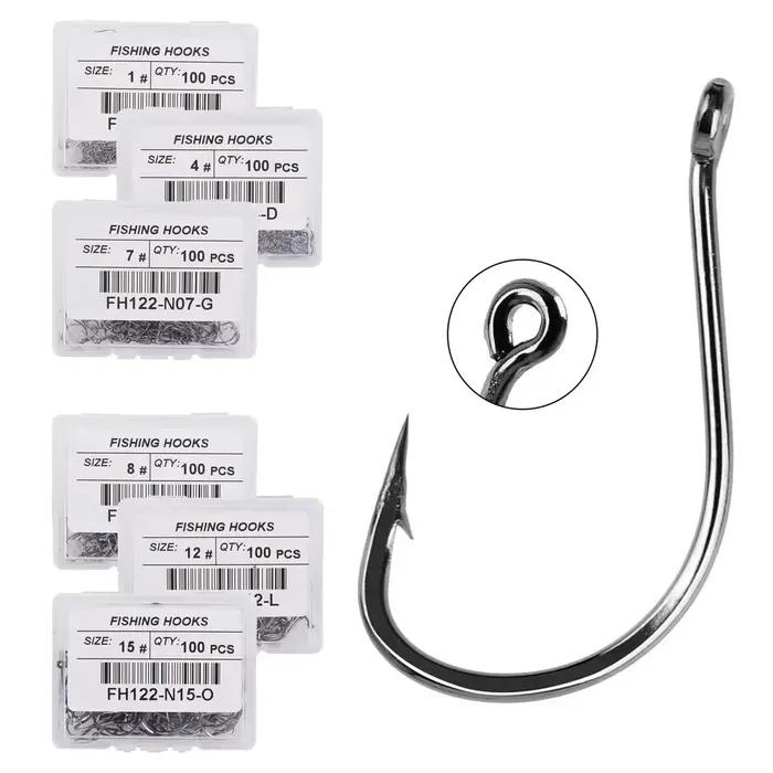 Hameçons de pêche Izu Japon boîte 100 pièces acier haute teneur en carbone pour vers et