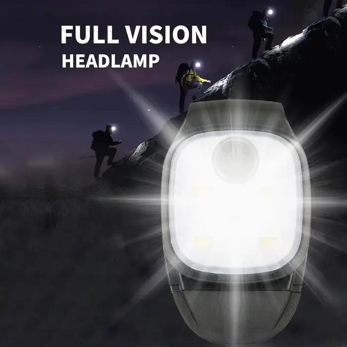 Lampe clip LED 4 modes rechargeable USB pour jogging marche nocturne pêche randonnée sécurité