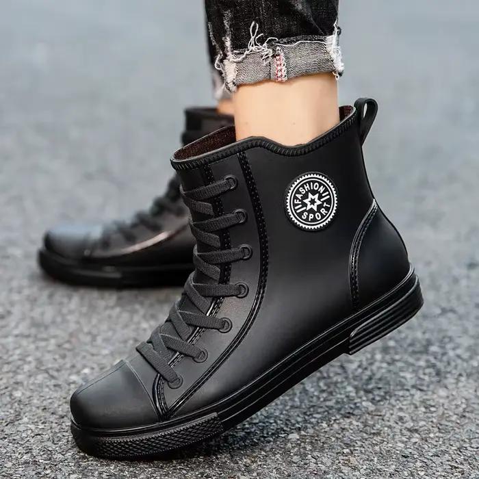 Bottes de pluie homme 2025 doublées polaire imperméables mode pas cher pêche boue