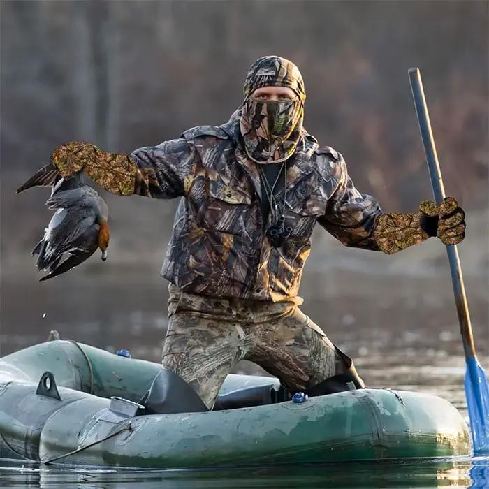 Gants chasse hiver étanches poignets longs camouflage pêche homme qualité pro