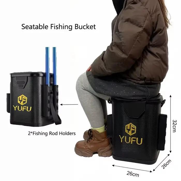 Seau pliable EVA pour pêche avec corde - Seau à poissons vivants portable pour pêche en extérieur et maison