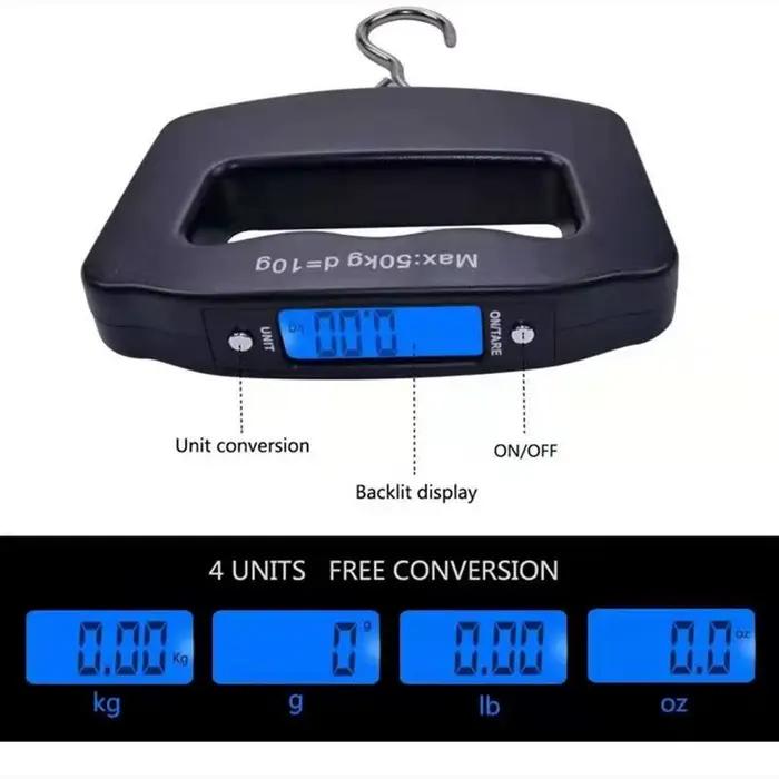 Balance électronique portable 50kg 110lb pour bagages et pêche - Pèse-bagage digital précis voyage