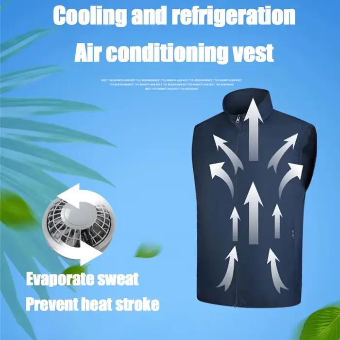 Veste rafraîchissante homme sans manches, climatisation USB pour pêche et travail en haute température
