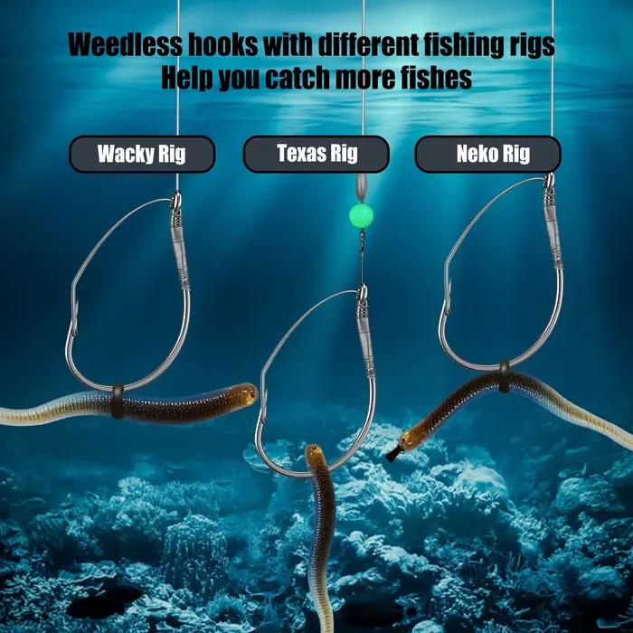Hameçons Drop Shot 9KM weedless pour montage wacky rig - Hameçons pour perche et bar