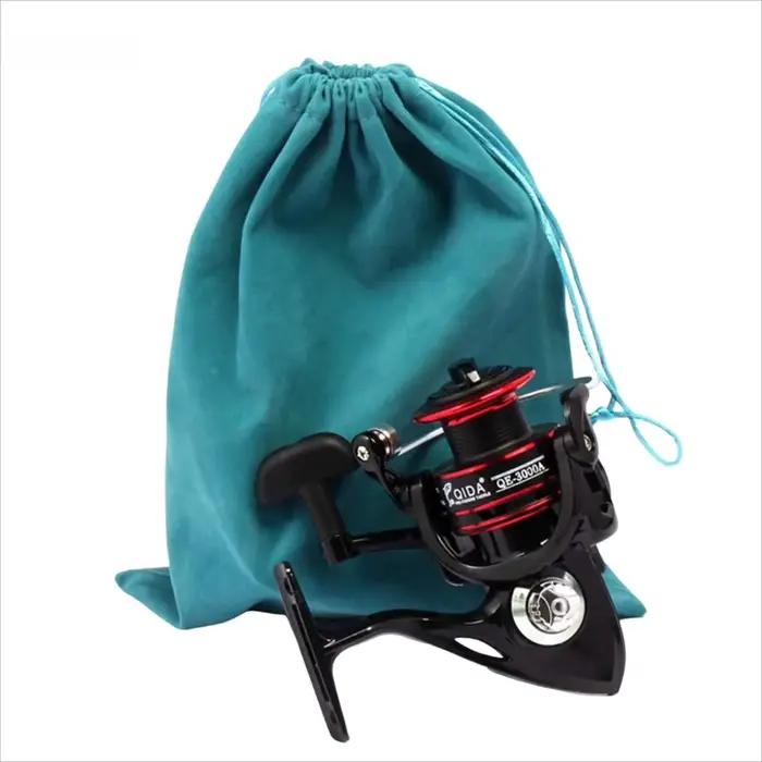 Sac de rangement portable pour moulinets de pêche avec roulettes et cordon de serrage