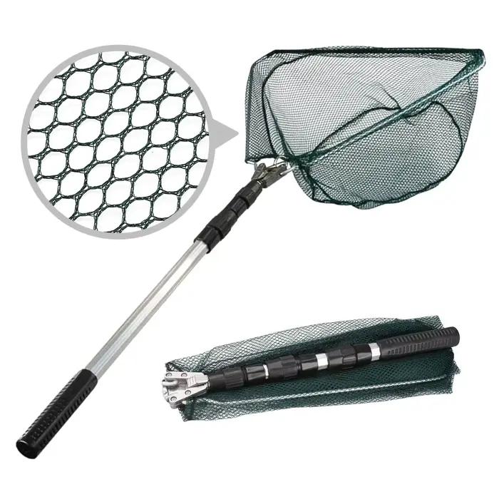 Épuisette aluminium télescopique 130cm : pliable pour carpe, manche rétractable et léger pour capture