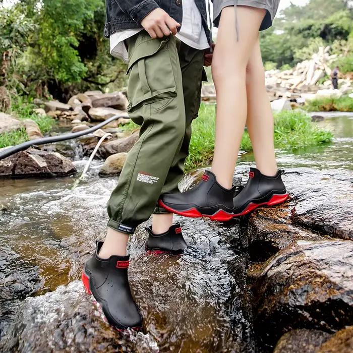 Bottes de pêche homme cheville imperméables antidérapantes résistantes pour pêche en rivière