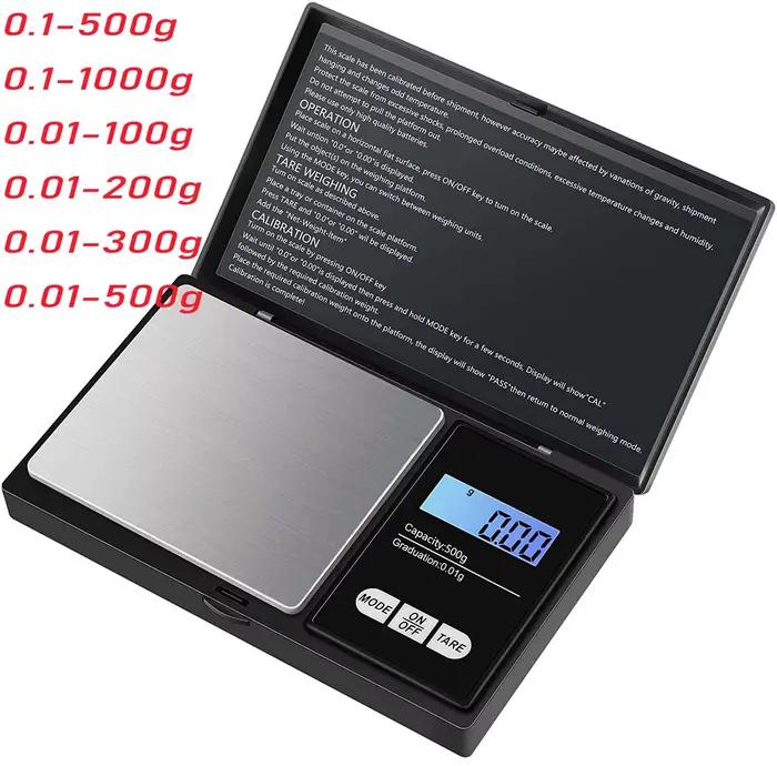 Balance numérique poche inox pêche précision 0.01g pesée appâts or portable