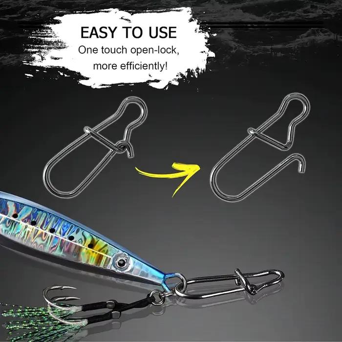 50Pcs Crankbait Snaps Stainless Steel Duo Lock Lure Snaps Quick Change Fishing C