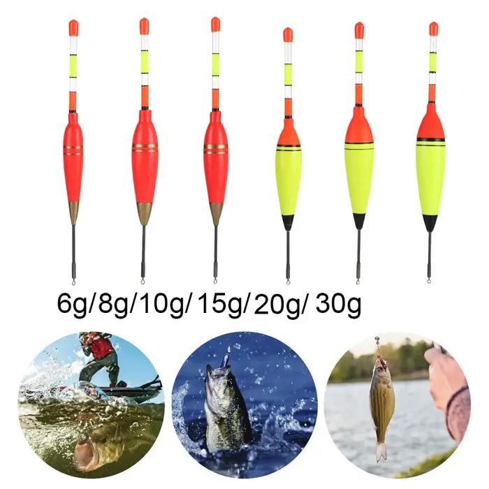 Flotteur de pêche lumineux EVA longue durée pour nuit, 6g à 30g, bouchon vertical lumineux pour