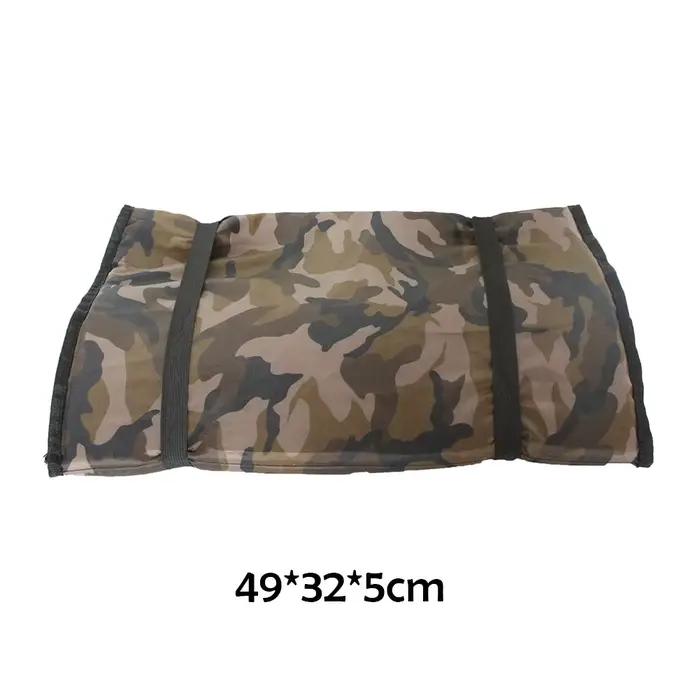 Tapis décrochage pêche toile Oxford pliable - Mat carpiste rembourré pour pêcheur utilisation