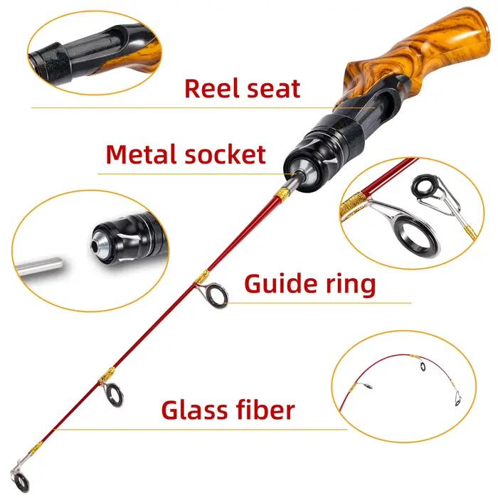 Canne à pêche sur glace Sougayilang 50cm - Interface métal grip bois anti-chute léger pêche hivernale