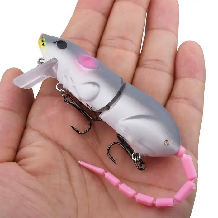 Leurre souris 15.5cm flottant pour brochet et perche - Appât plastique rat swimbait pêche