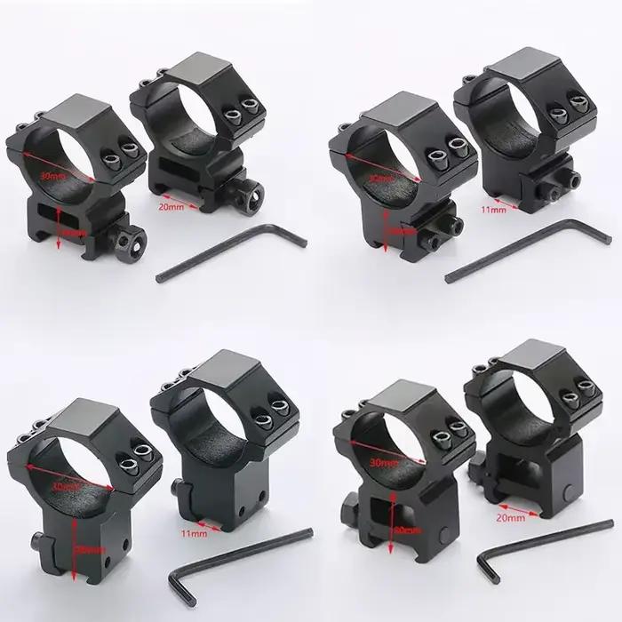 2 anneaux de montage pour lunette de pêche 25.4mm à 35mm - Compatible rail Picatinny