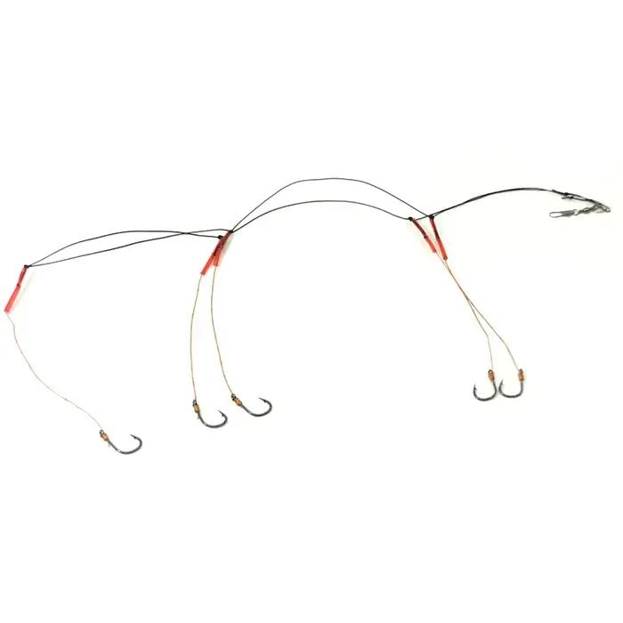 Hameçon simple acier inoxydable 5#-14# avec émerillon et leurres pour pêche combinée